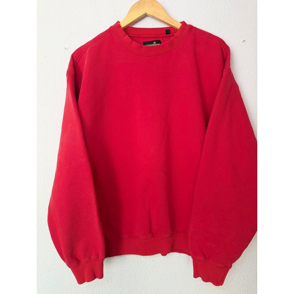 Vintage Oversized Sweatshirt by Evergreen Cozy Soft‎ Retro Red Cotton Mens Large